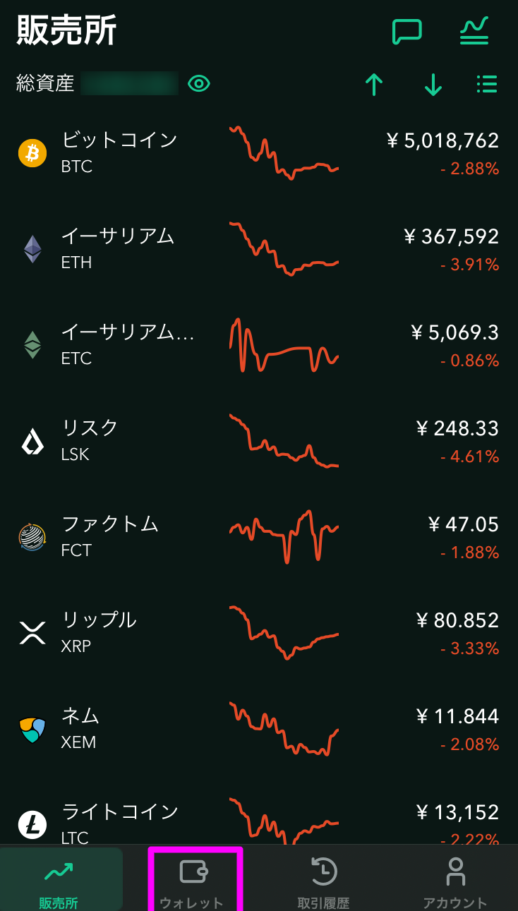 コインチェック　入金1